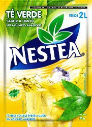 Presentación sobre de té verde sabor a limón Nestea