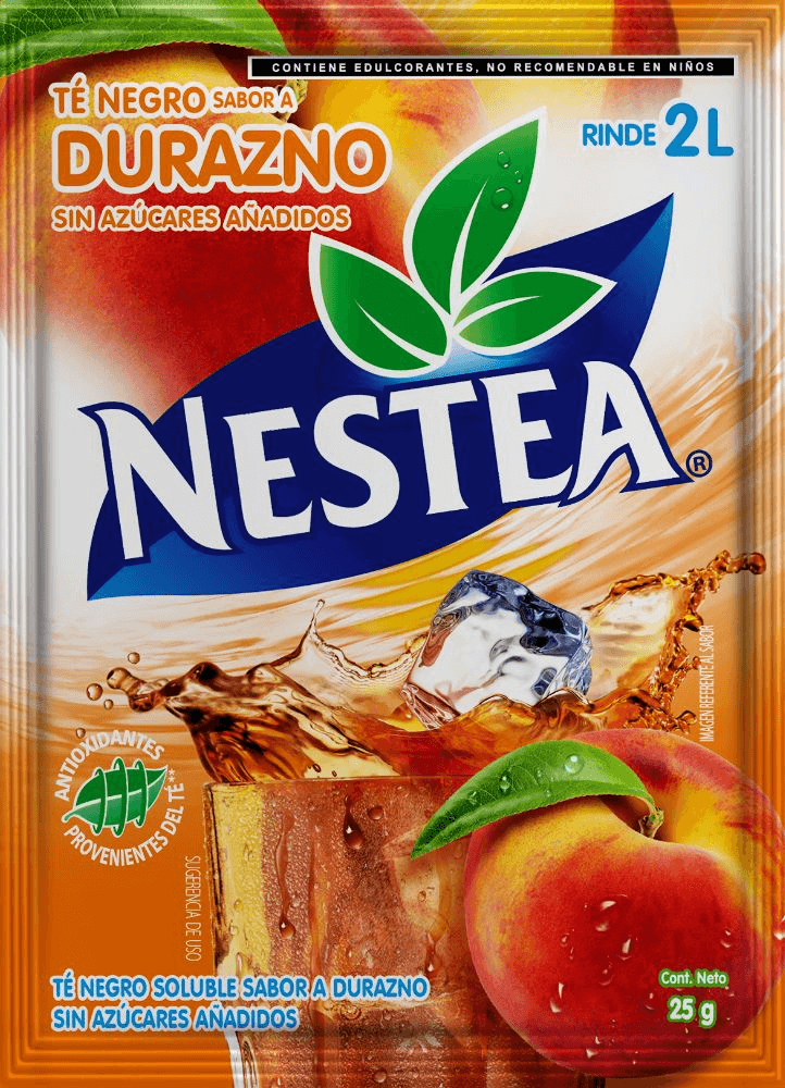Sobre de 25g de Té negro sabor a durazno Nestea