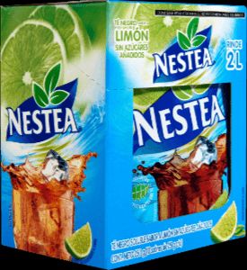 Presentación empaque de té negro sabor a limón Nestea